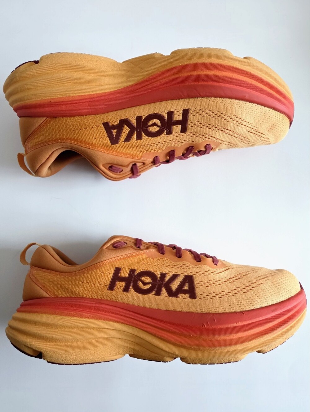 Hoka Bondi 8 Running Shoes In Amber Haze/ Sherbet, Size 10.5 - Picture 10 of 16